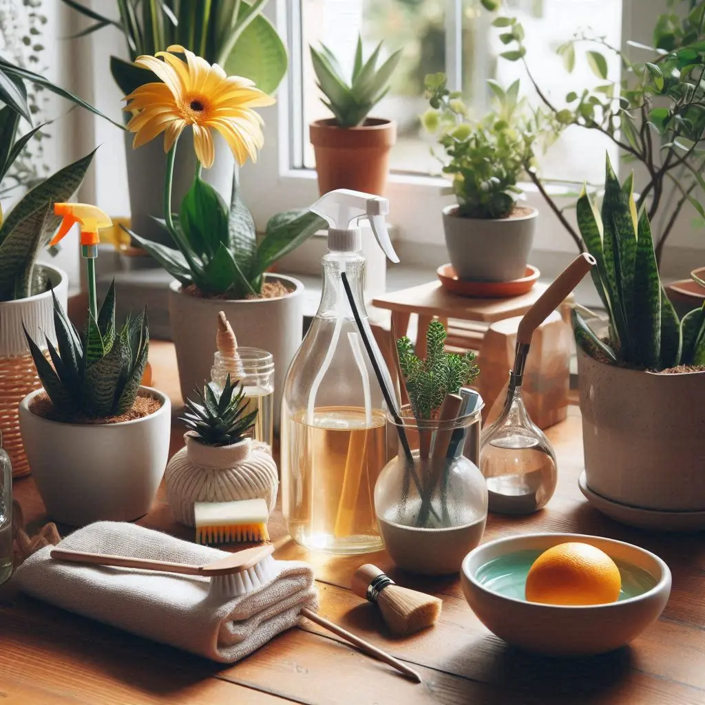 The most common method of cleaning indoor plants